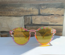 Load image into Gallery viewer, UB Designer Jeweled “Passion Lemonade” Sunglasses