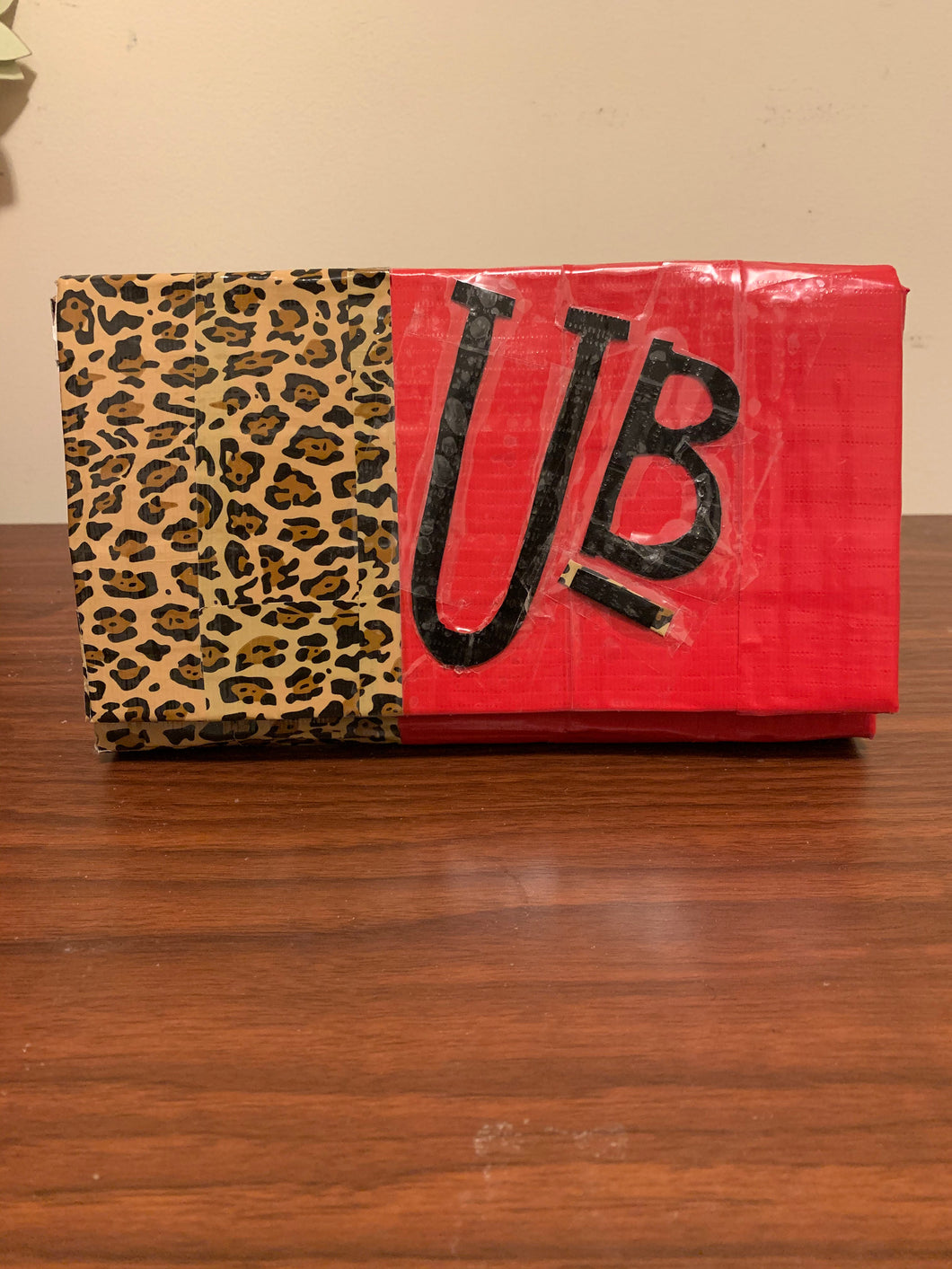 UB Designer Cheetah print color blocked clutch