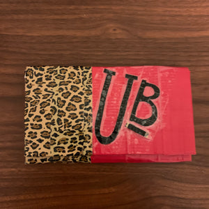 UB Designer Cheetah print color blocked clutch