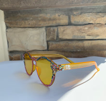 Load image into Gallery viewer, UB Designer Jeweled “Passion Lemonade” Sunglasses
