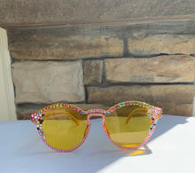 Load image into Gallery viewer, UB Designer Jeweled “Passion Lemonade” Sunglasses
