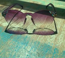 Load image into Gallery viewer, UB Designer “Purple Rain” Purple and Clear ombre Fashion Sunglasses
